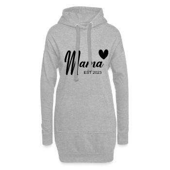 Promu au rang de Maman - Sweat-shirt à capuche long Femme - gris chiné - Devant