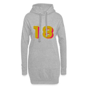 18 - Hoodie-Kleid - Grau meliert - Vorne