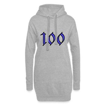 100. 100 ANS. 100e ANNIVERSAIRE. ANNIVERSAIRE 100 - Sweat-shirt à capuche long Femme - gris chiné - Devant