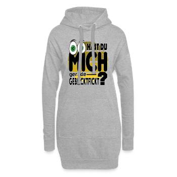 Sprüche Geblicktfickt Lustig Schauen Gucken - Hoodie-Kleid - Grau meliert - Vorne