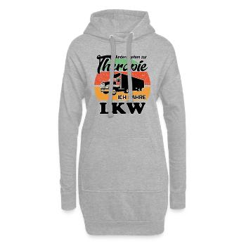 LKW Fahrer Fahrerinnen Lastkraftwagenfahrer - Hoodie-Kleid - Grau meliert - Vorne