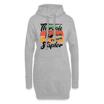 Staplerfahrer Gabelstapler Therapie - Hoodie-Kleid - Grau meliert - Vorne