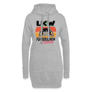 Lkw Führerschein bestanden - Hoodie-Kleid - Grau meliert - Vorne