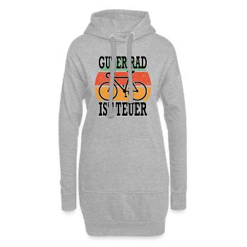 Sprüche Fahrradfahrer Guter Rad teuer - Hoodie-Kleid - Grau meliert - Vorne