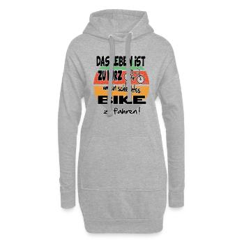 Sprüche Fahrradfahrer Bike fahren - Hoodie-Kleid - Grau meliert - Vorne