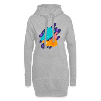 Weltall Kittys - Hoodie-Kleid - Grau meliert - Vorne