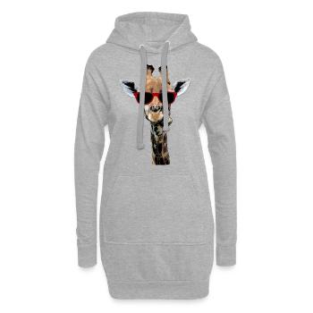 Giraffen Tier Giraffe witzig Hals Geschenk - Hoodie-Kleid - Grau meliert - Vorne