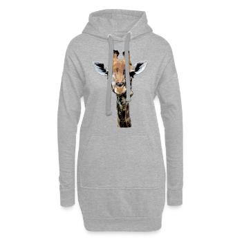 witzige Giraffe, die gerade kaut - Hoodie-Kleid - Grau meliert - Vorne