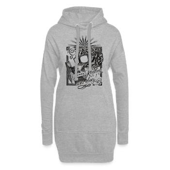 Lesen heilt Idiotie! - Hoodie-Kleid - Grau meliert - Vorne