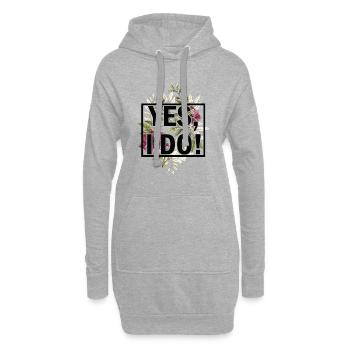 Hochzeit Ehe Trauung Liebe Treue Geschenkidee - Hoodie-Kleid - Grau meliert - Vorne