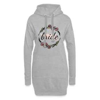 Hochzeit Ehe Trauung Liebe Treue Geschenkidee - Hoodie-Kleid - Grau meliert - Vorne