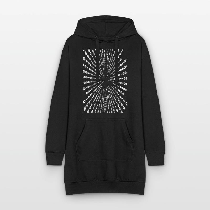 Binary code (white) Hoodie Dress