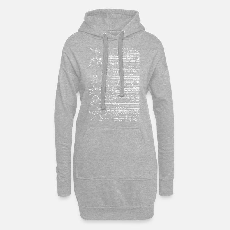 Abstraktes Design - Hoodie-Kleid - Grau meliert