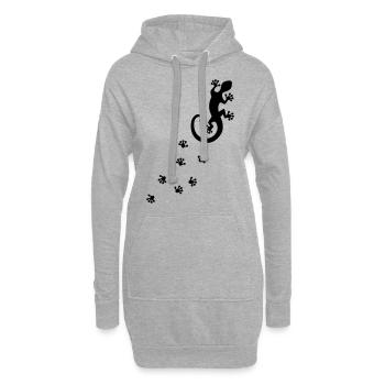Gecko Footprint - Sweat-shirt à capuche long Femme - gris chiné - Devant
