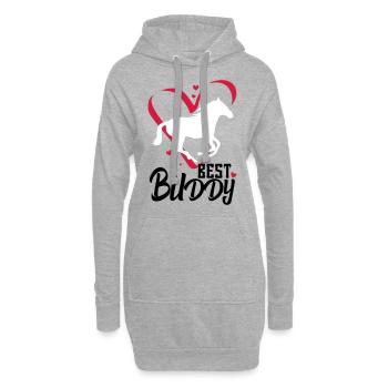 Bester Freund Pferd - Hoodie-Kleid - Grau meliert - Vorne