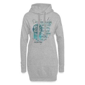 Poésie Calligraphie Fleur de Vie 5 - Sweat-shirt à capuche long Femme - gris chiné - Devant