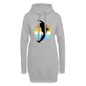 Baleine Orque Épaulard Animal préféré Motif cadeau - Sweat-shirt à capuche long Femme - gris chiné - Devant