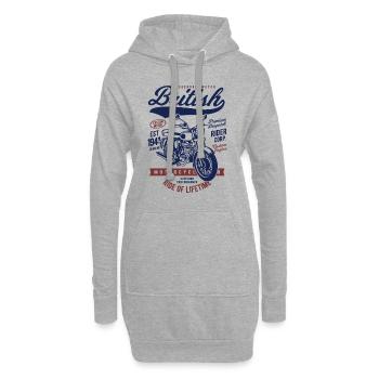 British Motorcycle - Hoodie-Kleid - Grau meliert - Vorne