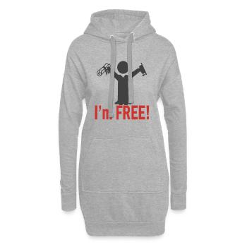 Fin d’études Sponsion Promotion Idée de cadeau - Sweat-shirt à capuche long Femme - gris chiné - Devant