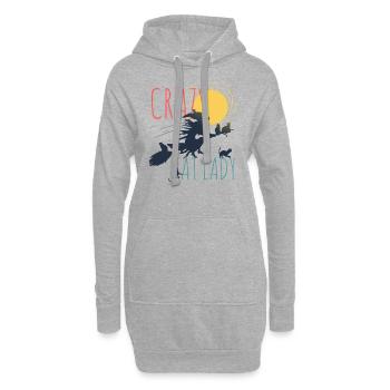 Lustiges Katzenlady Motiv Geschenk - Hoodie-Kleid - Grau meliert - Vorne