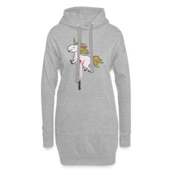 Einhorn Killer - Hoodie-Kleid - Grau meliert - Vorne