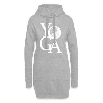 Yoga Yin Yang lettrage - Sweat-shirt à capuche long Femme - gris chiné - Devant