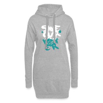Save Our Water - Wasser - Hoodie-Kleid - Grau meliert - Vorne