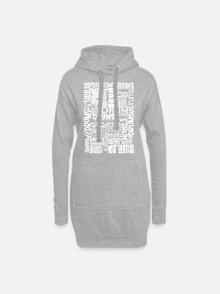 Batterie Batterie Percussions - Sweat-shirt à capuche long Femme - gris chiné