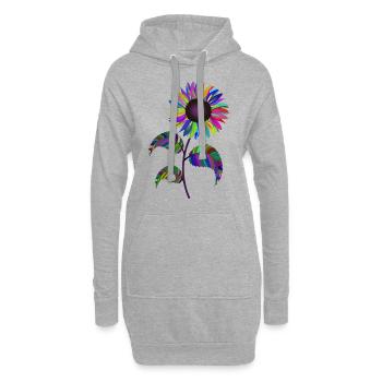 Sonnenblume Blume Staude Garten bunte Blumen - Hoodie-Kleid - Grau meliert - Vorne