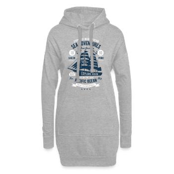 Aventures Marines - Sweat-shirt à capuche long Femme - gris chiné - Devant