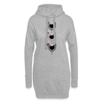Hühner Huhn Hahn Kücken Federvieh Vogel Eier Ei - Hoodie-Kleid - Grau meliert - Vorne
