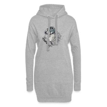 Hovawart Hundekopf Label Hund Hundebesitzer - Hoodie-Kleid - Grau meliert - Vorne