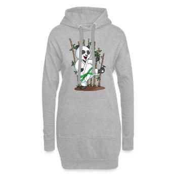 Kampfkunst Panda - Hoodie-Kleid - Grau meliert - Vorne