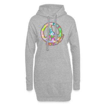 Retro Flower Power Sign - Love Peace Freedom 3 - Hoodie-Kleid - Grau meliert - Vorne