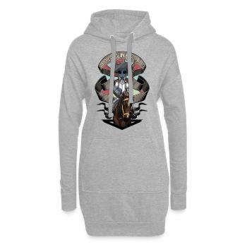 L’extraterrestre Don Quichotte - Version couleur - Sweat-shirt à capuche long Femme - gris chiné - Devant