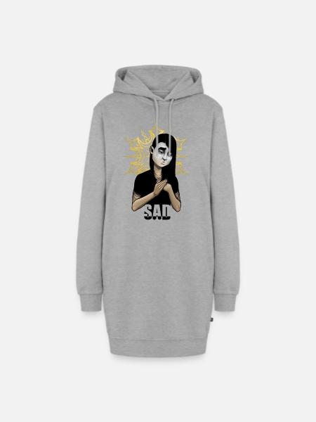 Traurig - Hoodie-Kleid - Grau meliert