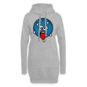 Émoticône / Changement climatique / Réchauffement / Jour de la Terre 4C - Sweat-shirt à capuche long Femme - gris chiné - Devant