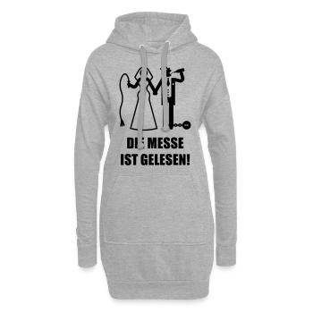 Die Messe Ist Gelesen! JGA Polterabend Hochzeit, B - Hoodie-Kleid - Grau meliert - Vorne