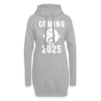 Bébé à venir en 2025, bébé naîtra en 2025 - Sweat-shirt à capuche long Femme - gris chiné - Devant