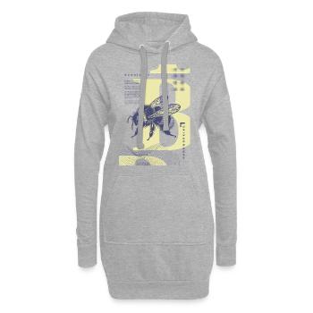 Bumblebee – Petit, bruyant, inébranlable - Sweat-shirt à capuche long Femme - gris chiné - Devant