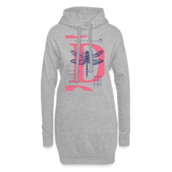 Libellule – la légèreté rencontre le sens - Sweat-shirt à capuche long Femme - gris chiné - Devant