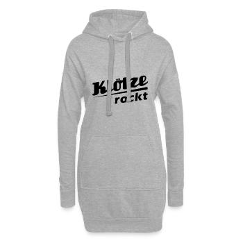 Klötze rockt - Textdesign mit Stadtnamen - Hoodie-Kleid - Grau meliert - Vorne