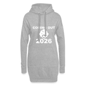 Coming Out 2026 Baby Design - Hoodie-Kleid - Grau meliert - Vorne