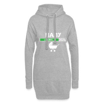 Baby Loading 2026 Annonce de grossesse - Sweat-shirt à capuche long Femme - gris chiné - Devant