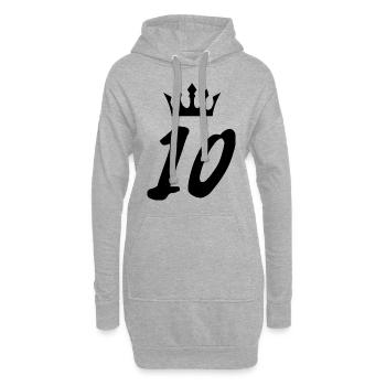 Couronne de 10 chiffres - Sweat-shirt à capuche long Femme - gris chiné - Devant
