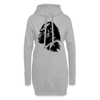 Gorilla Symbol Silhouette - Hoodie-Kleid - Grau meliert - Vorne