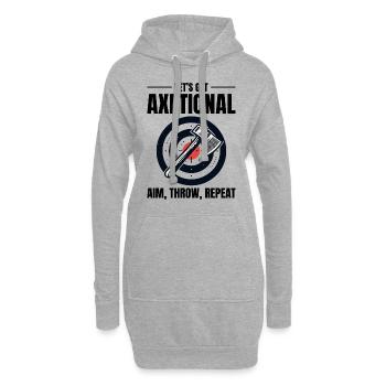 axetional axt werfen bullseye zielen wurf wiederholung - Hoodie-Kleid - Grau meliert - Vorne