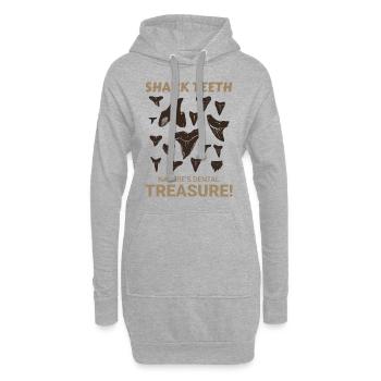 Collectionneur de dents de requin Chasse aux fossiles Paléontologie - Sweat-shirt à capuche long Femme - gris chiné - Devant