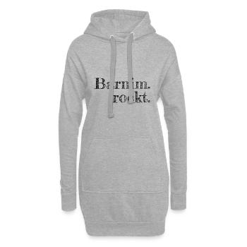 Barnim rockt - Textdesign mit Stadtnamen - Hoodie-Kleid - Grau meliert - Vorne