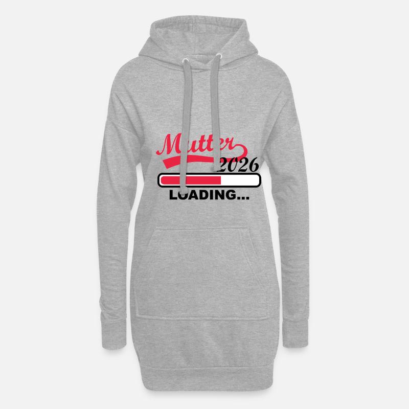 Mutter 2026 Loading Fortschritt - Hoodie-Kleid - Grau meliert